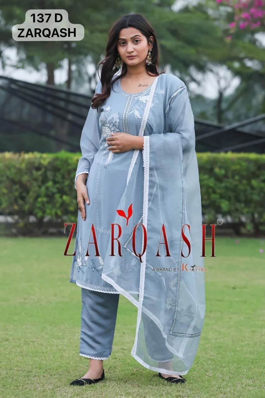 Zarqash Z 137 Faux Georgette Wholesale Pakistani Salwar Suit Catalog — Wholesale Salwar Suits, MPA wholesale from Surat - Gallery Image 2